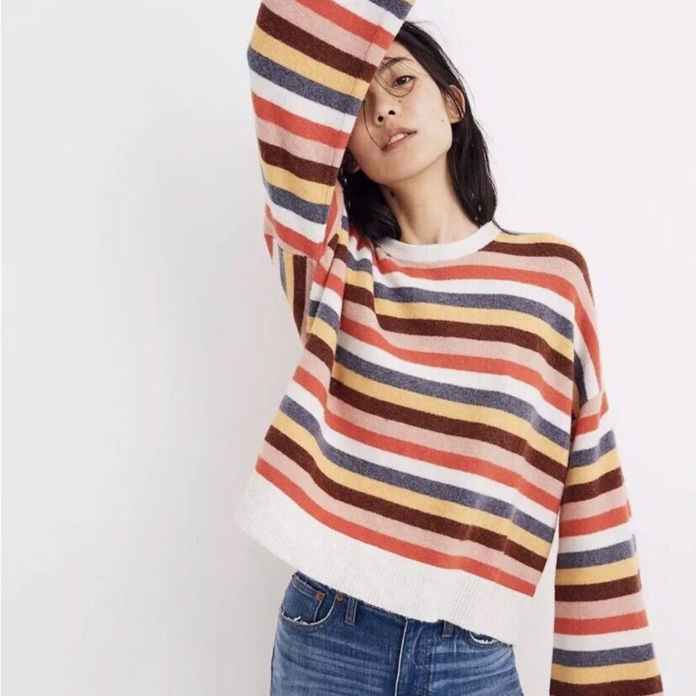 Madewell Cardiff Striped Sweater Coziest Yarn